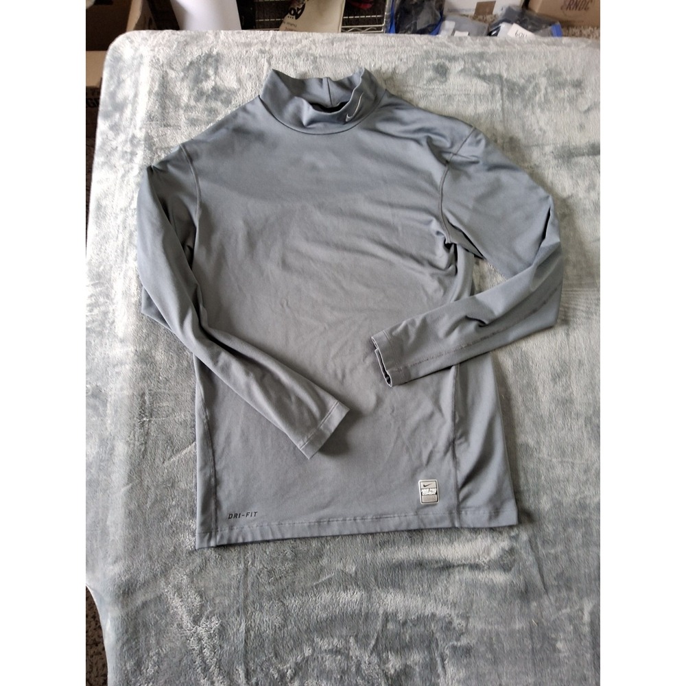 Nike Pro‎ Combat Shirt Mens XL Fitted Long Sleeve Gray Performance Gym Training